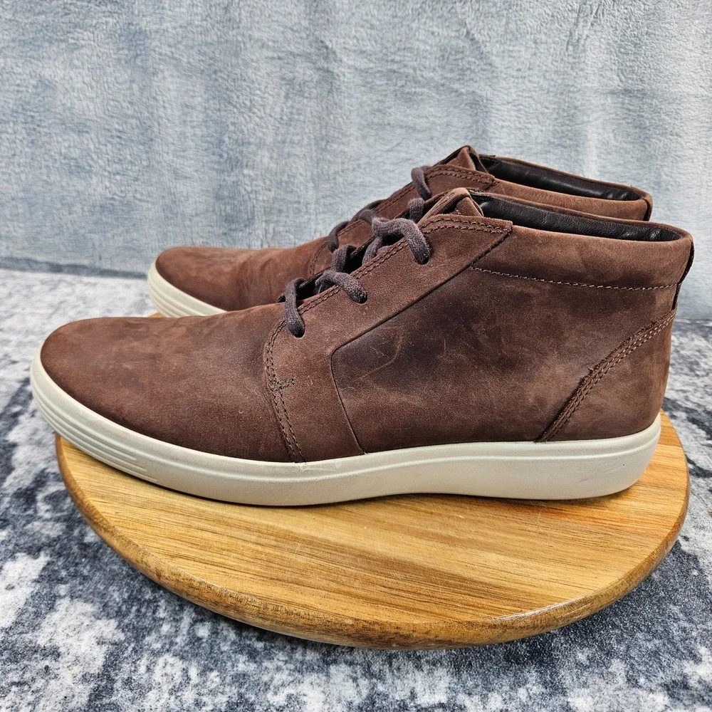 Ecco Soft 7 Chukka Boots Mens 10 Brown Leather Ankle Casual Shoes Sneakers